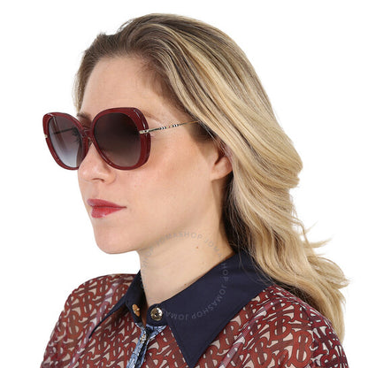 نظارات شمسية نسائية من بربري، يوجيني، رمادية متدرجة اللون، بتصميم فراشة