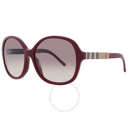 Burberry, Gradient Grey Round Ladies Sunglasses