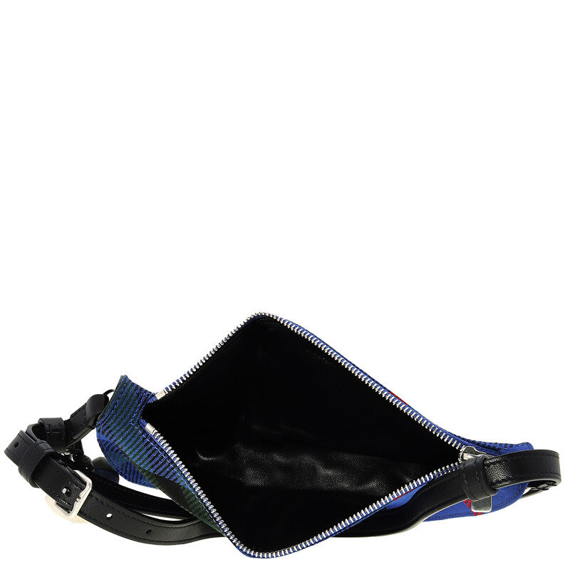 Jacquard Woven Check Shield Sling Bag