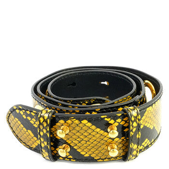 Ladies Amber Yellow Croco-embossed Leather Bag Strap