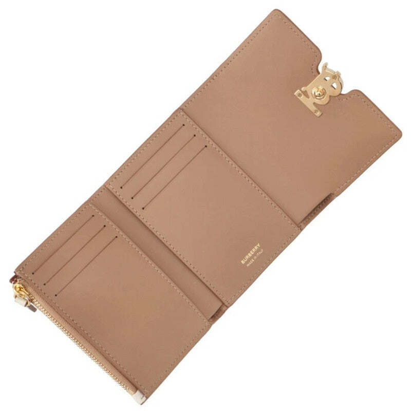 Ladies Grainy Leather TB Tri-Tone Compact Wallet