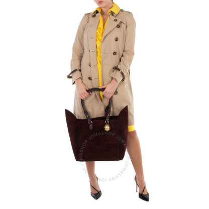Burberry, Medium Calf Suede Shield Tote Bag