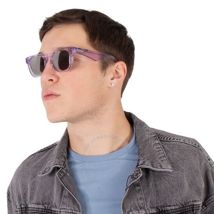 Burberry, Light Grey Mirror Silver Square Men's Sunglasses