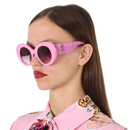 نظارات شمسية نسائية دائرية من بربري، مارجوت روز، رمادية متدرجة