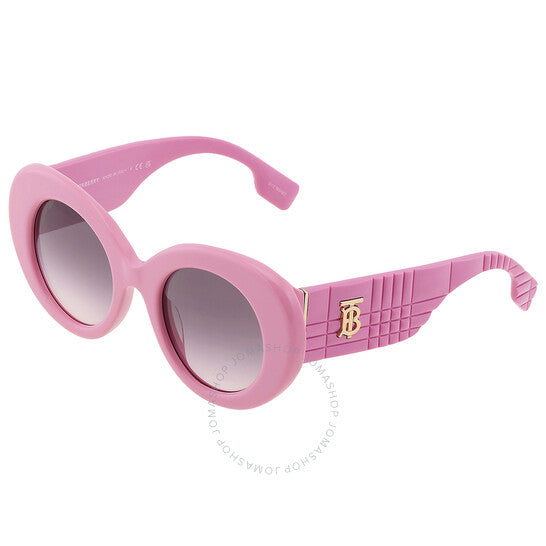 نظارات شمسية نسائية دائرية من بربري، مارجوت روز، رمادية متدرجة