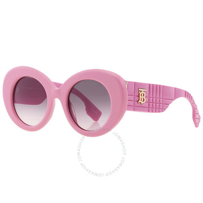 نظارات شمسية نسائية دائرية من بربري، مارجوت روز، رمادية متدرجة