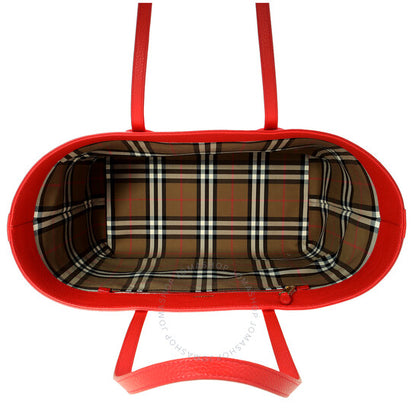 حقيبة توت نوفا شيك من بربري، ماريلاند لندن، حمراء متوسطة الحجم