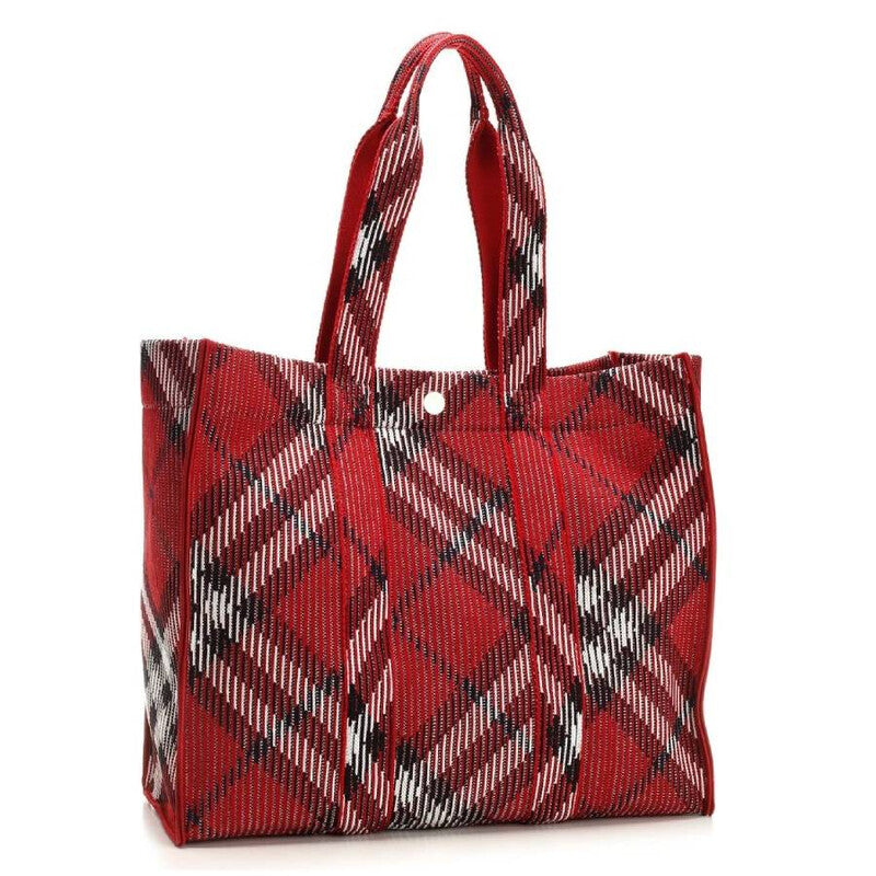Medium Check Jacquard Shopper Tote