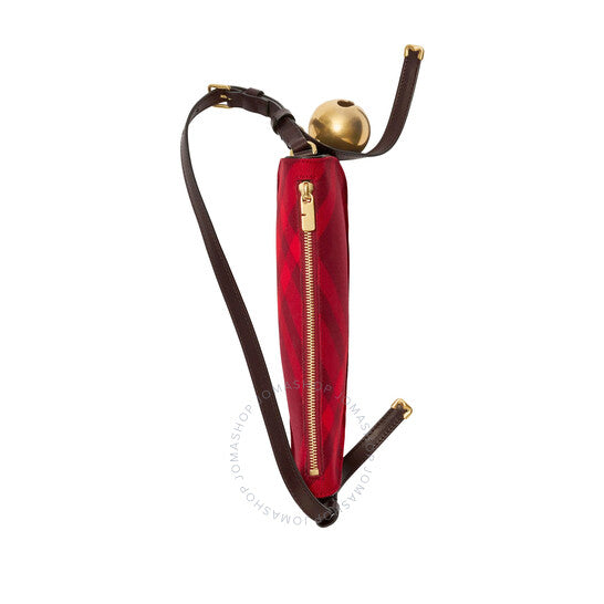 حقيبة كتف صغيرة بنقشة مربعات من بربري