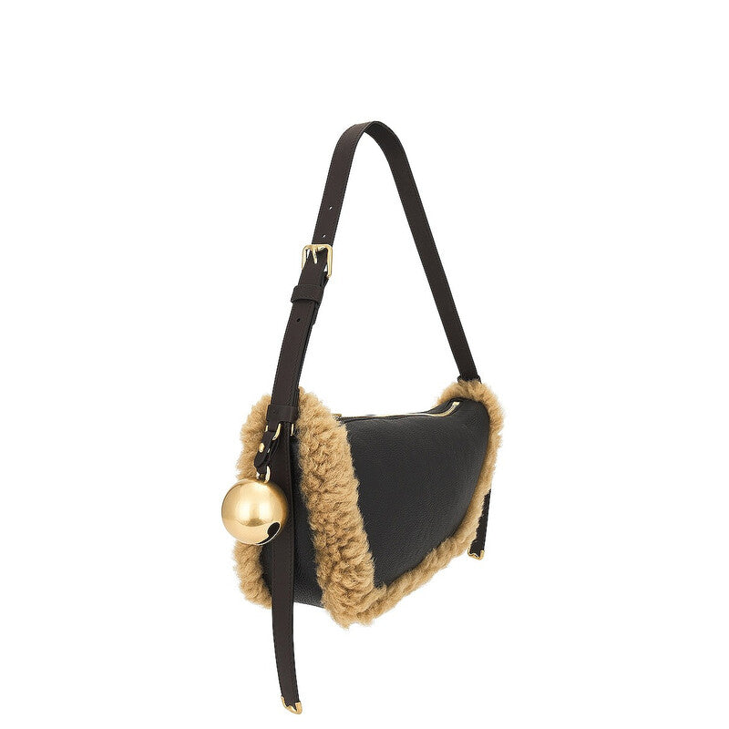 Moss Ladies Small Shield Leather Shoulder Bag