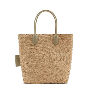 Natural Woven-Raffia Tote Bag