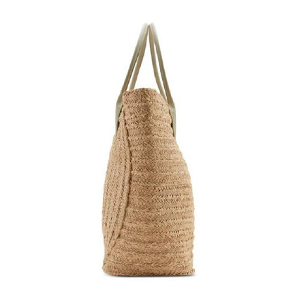 Natural Woven-Raffia Tote Bag