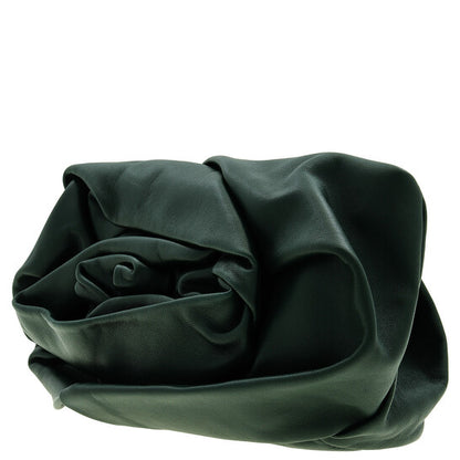 Rose Motif Leather Clutch
