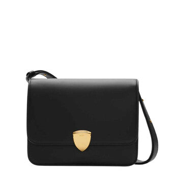 Shield-Detail Leather Crossbody Bag