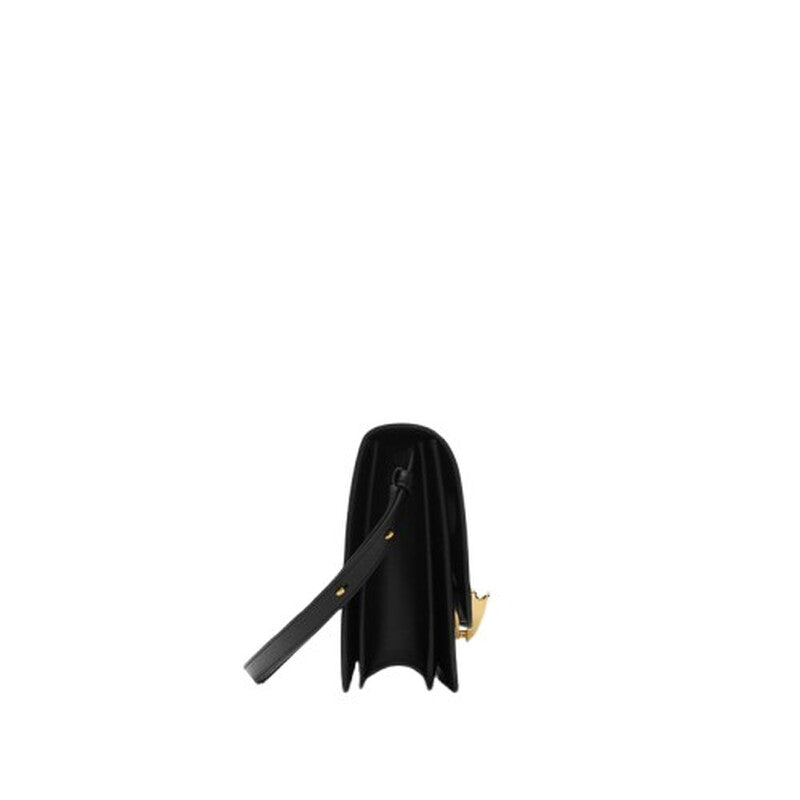 Shield-Detail Leather Crossbody Bag