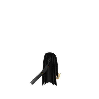 Shield-Detail Leather Crossbody Bag