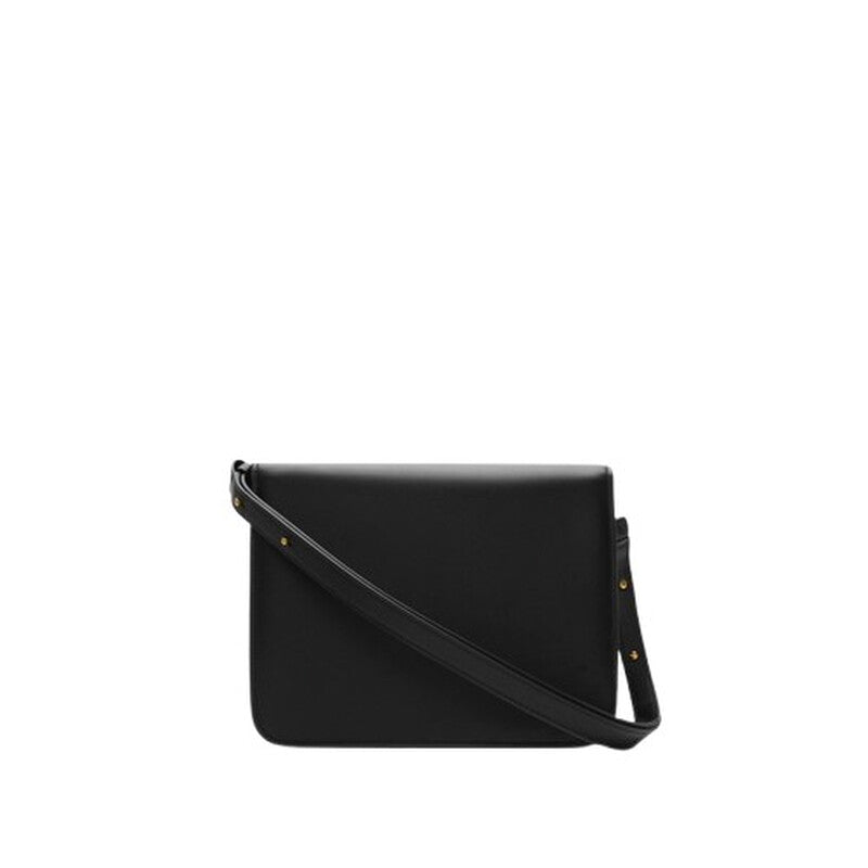 Shield-Detail Leather Crossbody Bag