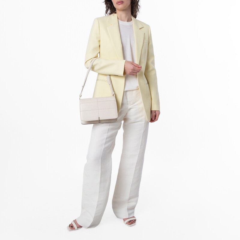 Snip Croc-Embossed Leather Shoulder Bag