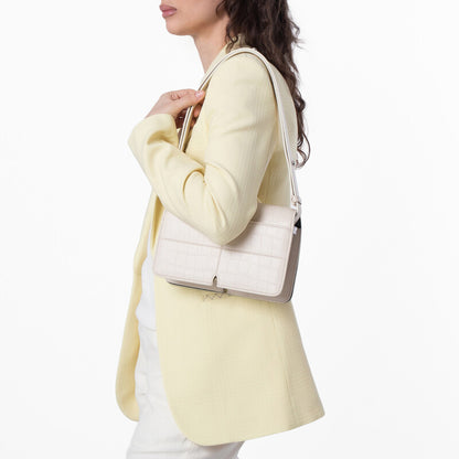 Snip Croc-Embossed Leather Shoulder Bag