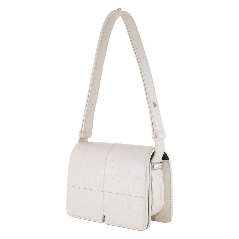 Snip Croc-Embossed Leather Shoulder Bag