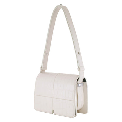 Snip Croc-Embossed Leather Shoulder Bag