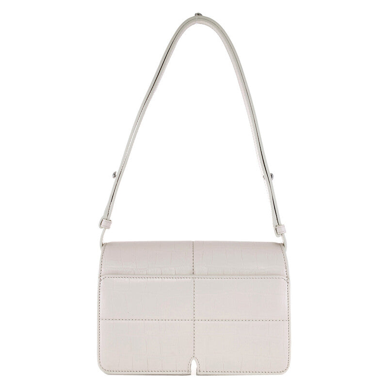 Snip Croc-Embossed Leather Shoulder Bag
