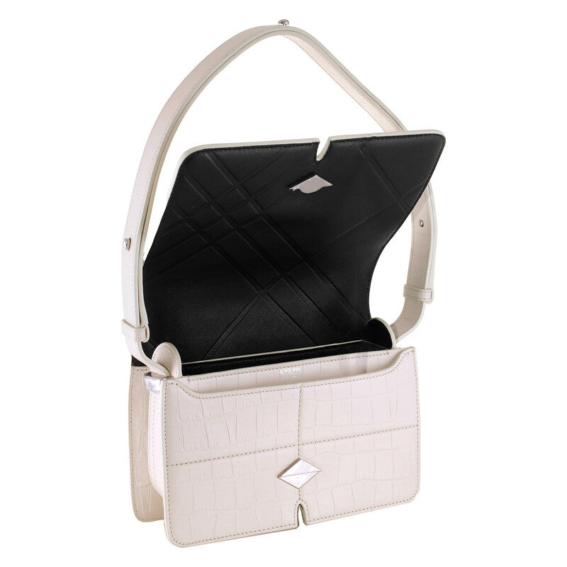 Snip Croc-Embossed Leather Shoulder Bag