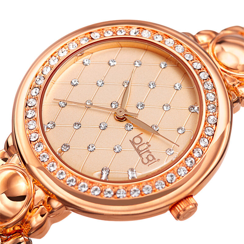 Argyle Style Crystal Rose Dial Ladies Watch