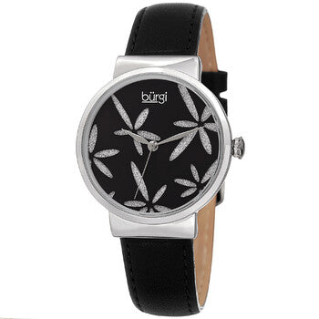 Sparkling Flower Quartz Black Dial Ladies Watch