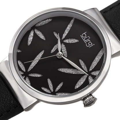 Sparkling Flower Quartz Black Dial Ladies Watch