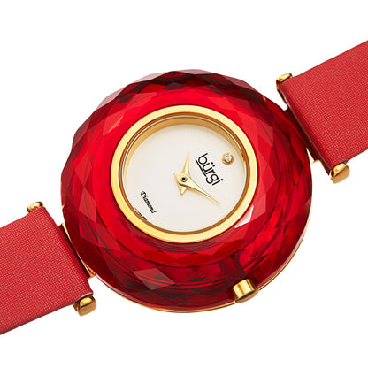 Faceted Crystal Bezel Quartz Diamond Ladies Watch