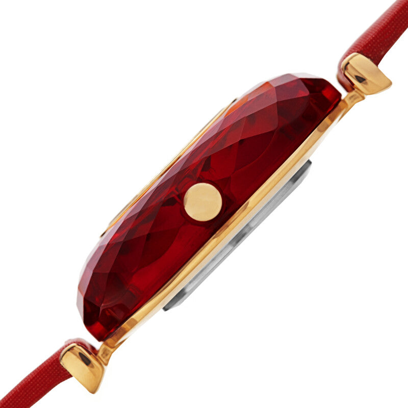 Faceted Crystal Bezel Quartz Diamond Ladies Watch