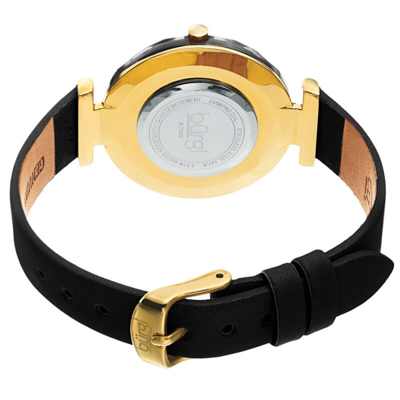 Faceted Crystal Bezel Quartz Diamond Silver Dial Ladies Watch