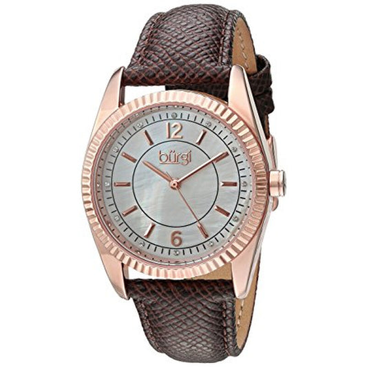 Mother Of Pearl Dial Ladies Leather Watch