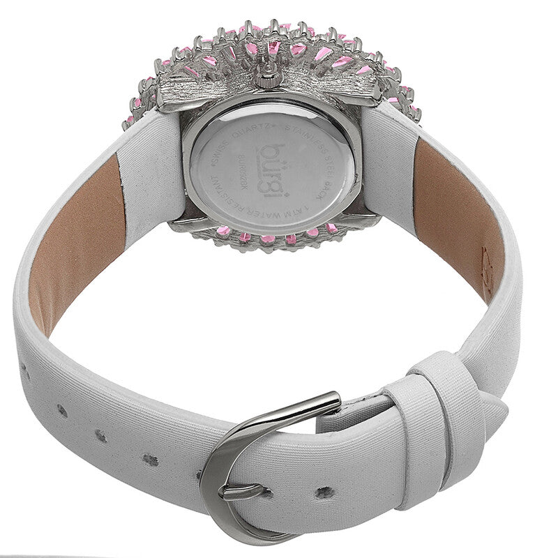 Mother of Pearl Dial Pink Baguette Crystal Bezel Ladies Watch