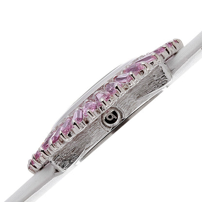 Mother of Pearl Dial Pink Baguette Crystal Bezel Ladies Watch