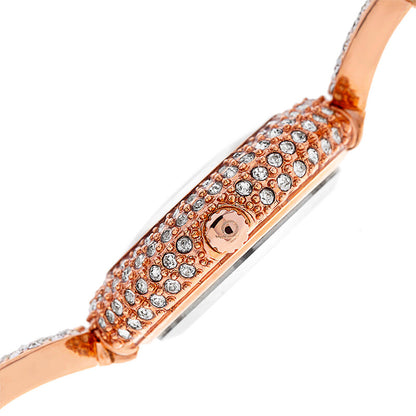 Mother of Pearl Diamond Dial Silver-tone Base Metal Ladies Watch