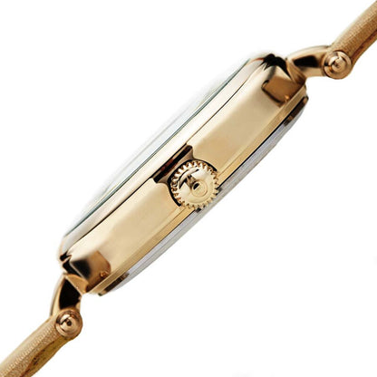 Pretty Butterfly Quartz Diamond Gold Dial Ladies Watch