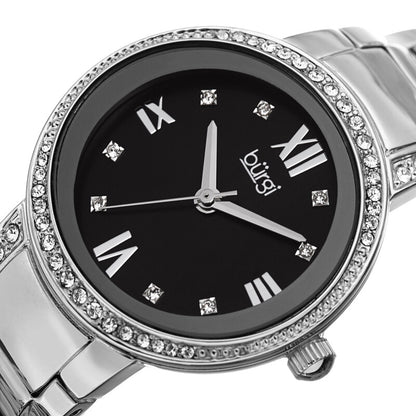 Quartz Black Dial Stainless Steel Ladies Watch