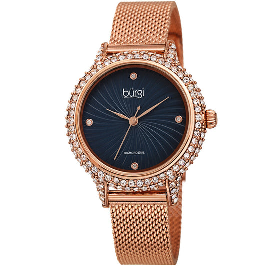Quartz Diamond Blue Dial Ladies Watch
