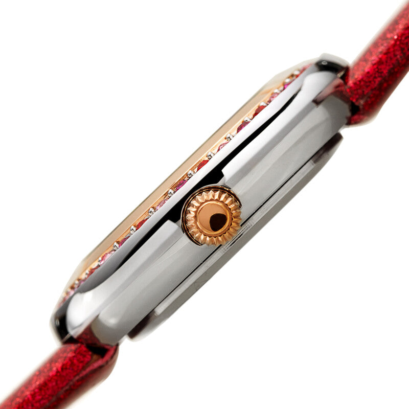 Quartz Diamond Red Dial Ladies Watch