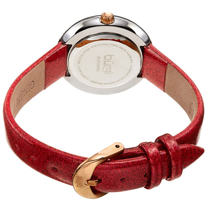 Quartz Diamond Red Dial Ladies Watch