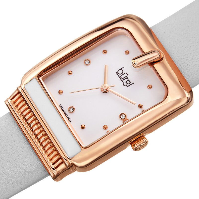 Quartz Diamond White Dial Ladies Watch