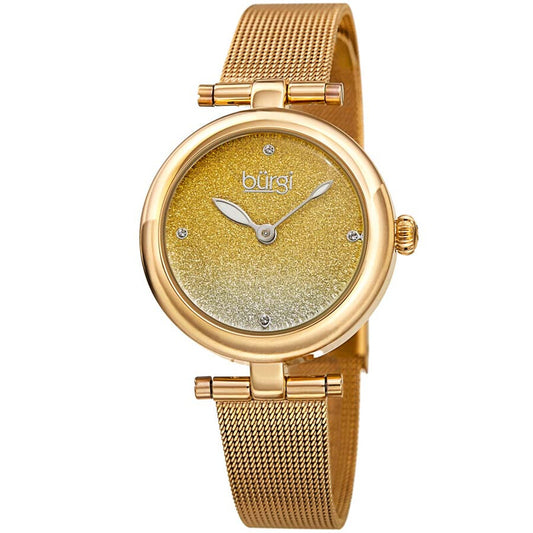 Quartz Gold Dial Gold-tone Mesh Ladies Watch