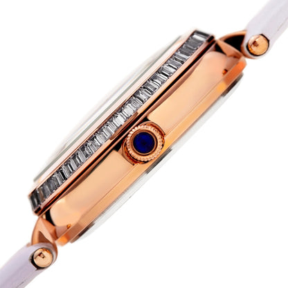 Quartz White Dial White Leather Ladies Watch