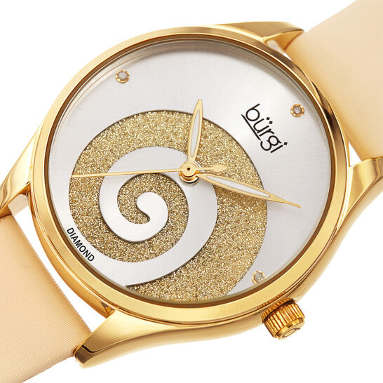 Swirl Quartz Diamond Silver Dial Ladies Watch