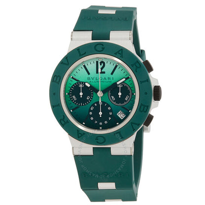 Bvlgari, Aluminium Chronograph Automatic Green Dial Men's Watch