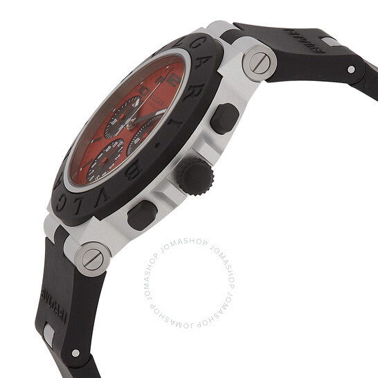 Bvlgari, Aluminium Chronograph Automatic Red Dial Men's Watch