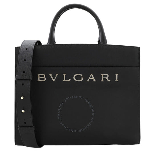 Bvlgari, Black Leather Logo Tote