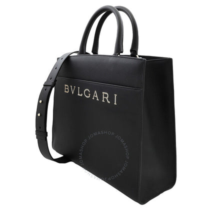 Bvlgari, Black Leather Logo Tote
